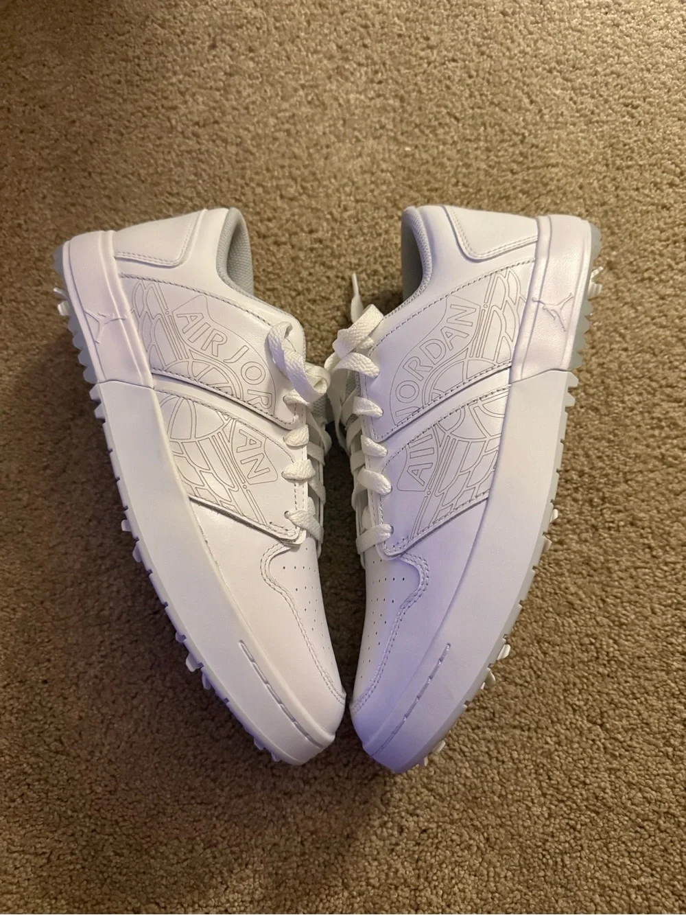 Nike Air Jordan Nu Retro 1 Low Golf Triple White FZ4153-100 Men's 8 Women's 9.5